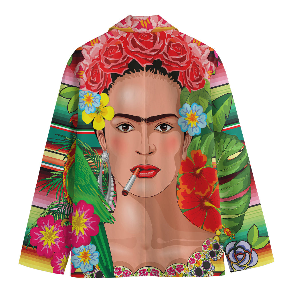 Frida Kahlo Serape Print Men's Cotton Blazer