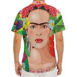 Frida Kahlo Serape Print Men's Deep V-Neck Shirt
