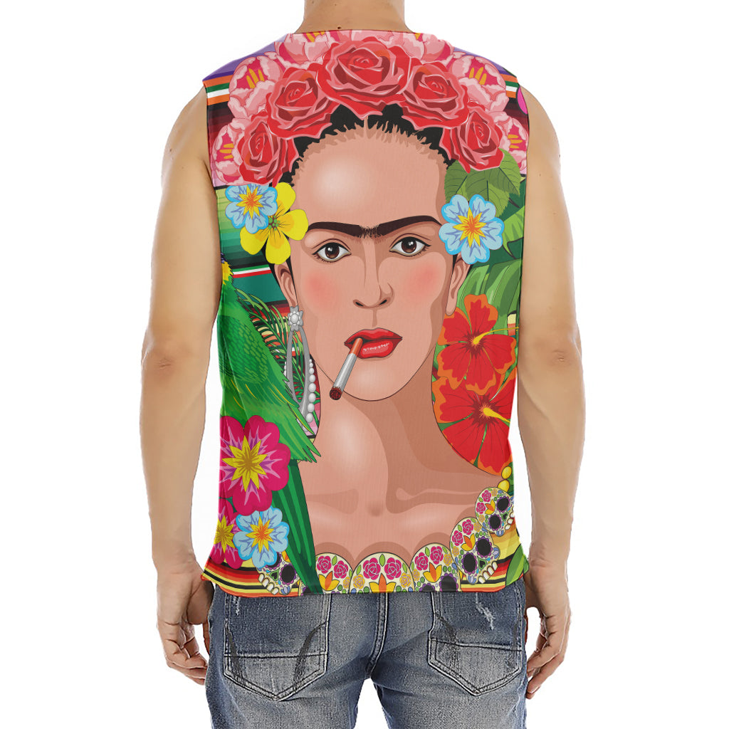 Frida Kahlo Serape Print Men's Fitness Tank Top