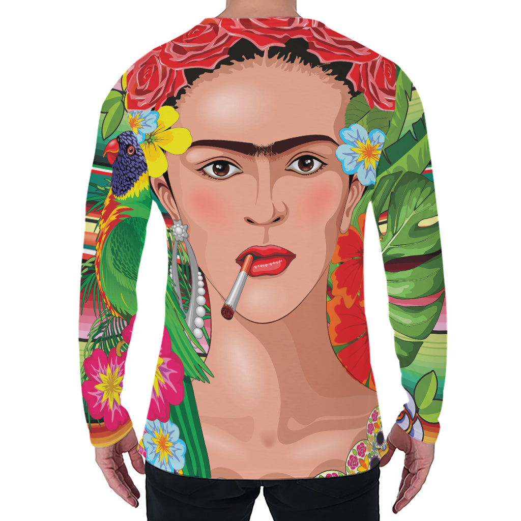 Frida Kahlo Serape Print Men's Long Sleeve T-Shirt