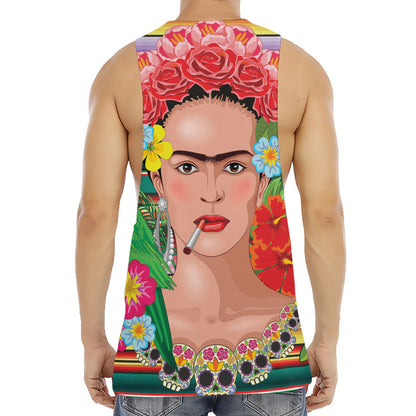 Frida Kahlo Serape Print Men's Muscle Tank Top