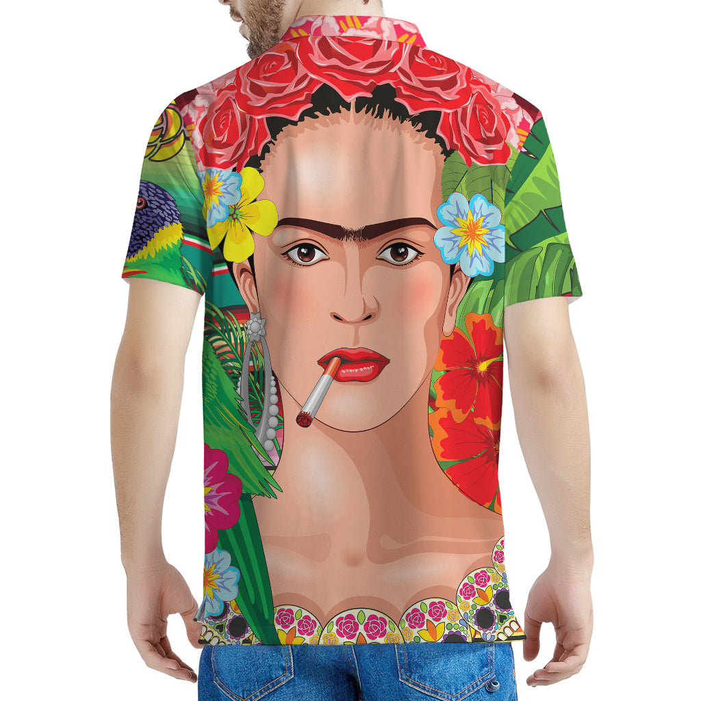 Frida Kahlo Serape Print Men's Polo Shirt