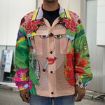 Frida Kahlo Serape Print Men's Shirt Jacket