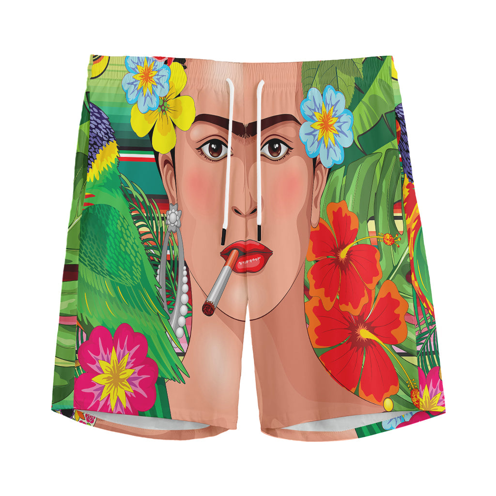 Frida Kahlo Serape Print Men's Sports Shorts