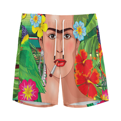 Frida Kahlo Serape Print Men's Sports Shorts