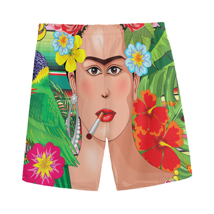 Frida Kahlo Serape Print Men's Sports Shorts