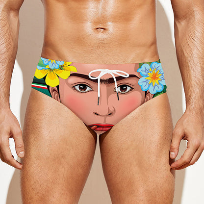 Frida Kahlo Serape Print Men's Swim Briefs