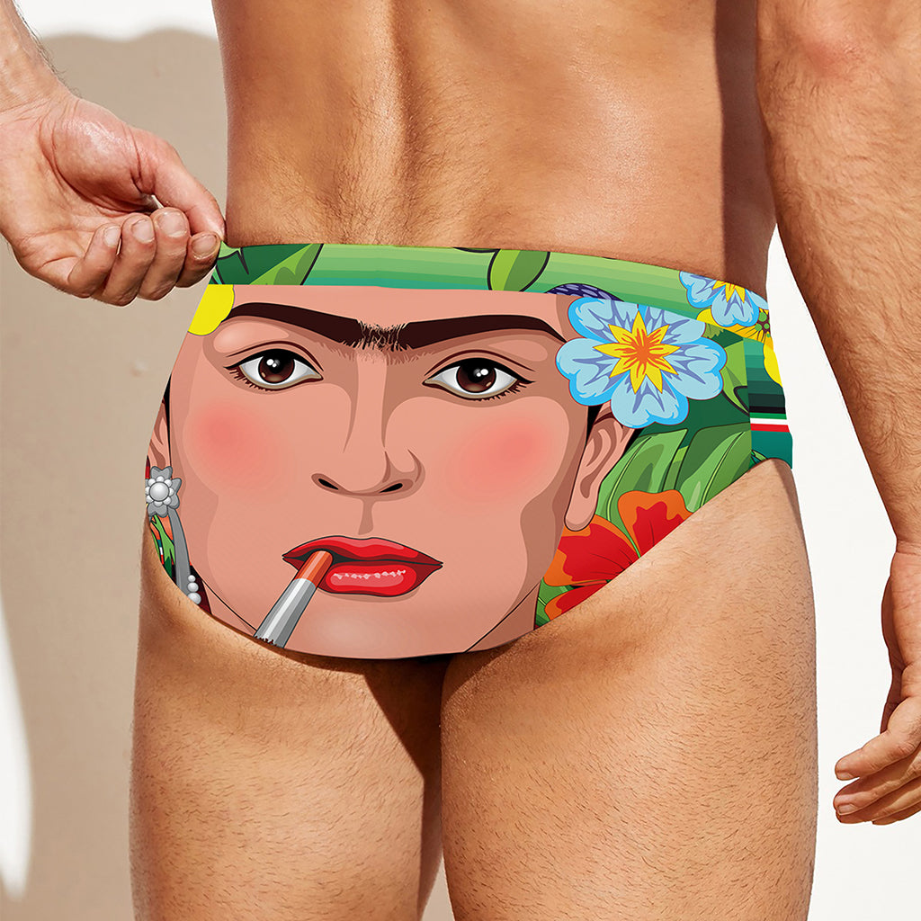 Frida Kahlo Serape Print Men's Swim Briefs