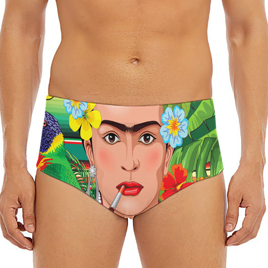 Frida Kahlo Serape Print Men's Triangle Swim Briefs