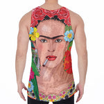Frida Kahlo Serape Print Men's Velvet Tank Top