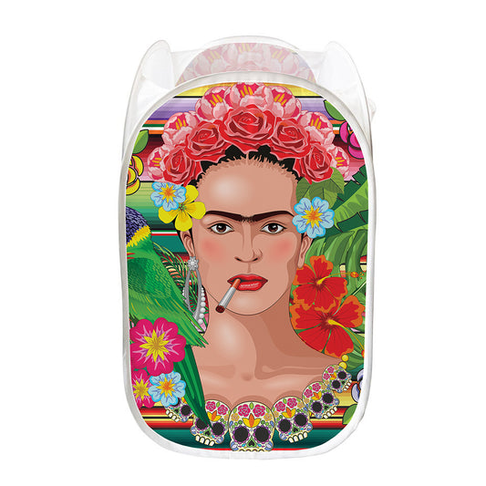 Frida Kahlo Serape Print Mesh Laundry Hamper
