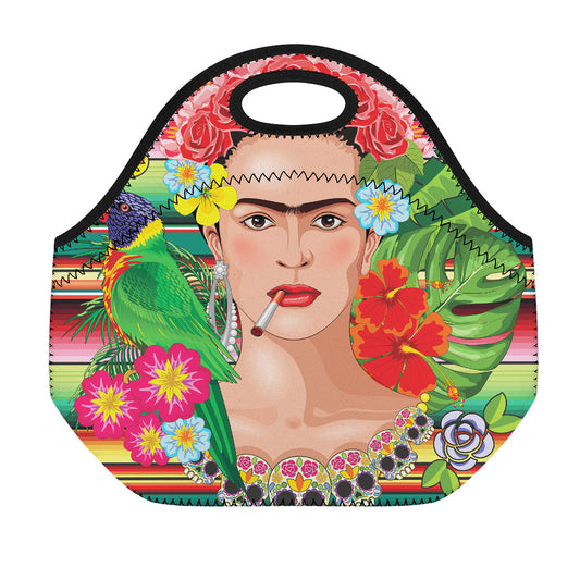 Frida Kahlo Serape Print Neoprene Lunch Bag
