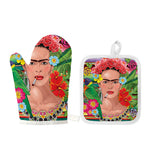Frida Kahlo Serape Print Oven Mitt And Pot Holder Set