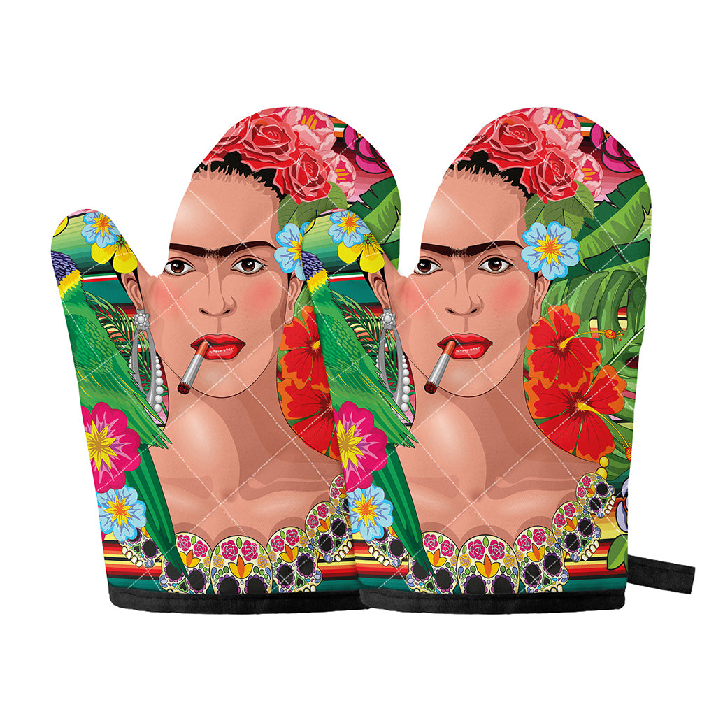 Frida Kahlo Serape Print Oven Mitts