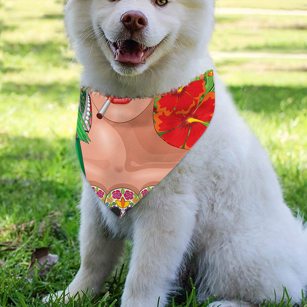 Frida Kahlo Serape Print Over The Collar Dog Bandana