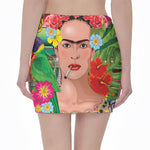 Frida Kahlo Serape Print Pencil Mini Skirt