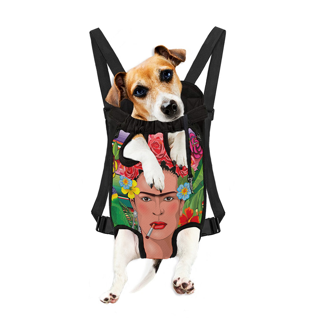 Frida Kahlo Serape Print Pet Carrier Backpack