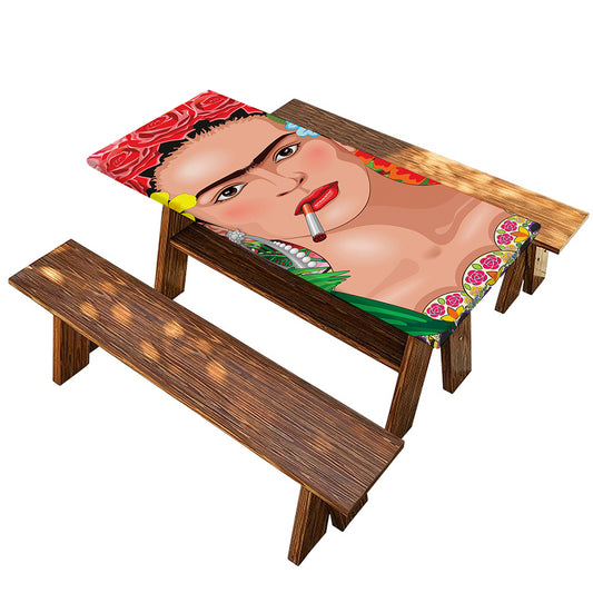 Frida Kahlo Serape Print Picnic Table Cover