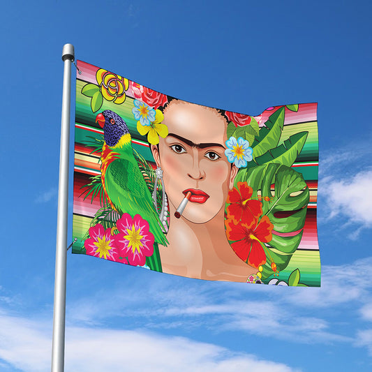 Frida Kahlo Serape Print Polyester Flag