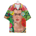Frida Kahlo Serape Print Rayon Hawaiian Shirt