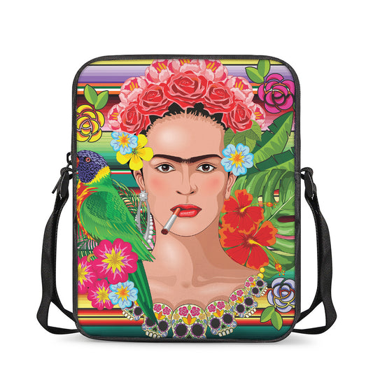 Frida Kahlo Serape Print Rectangular Crossbody Bag