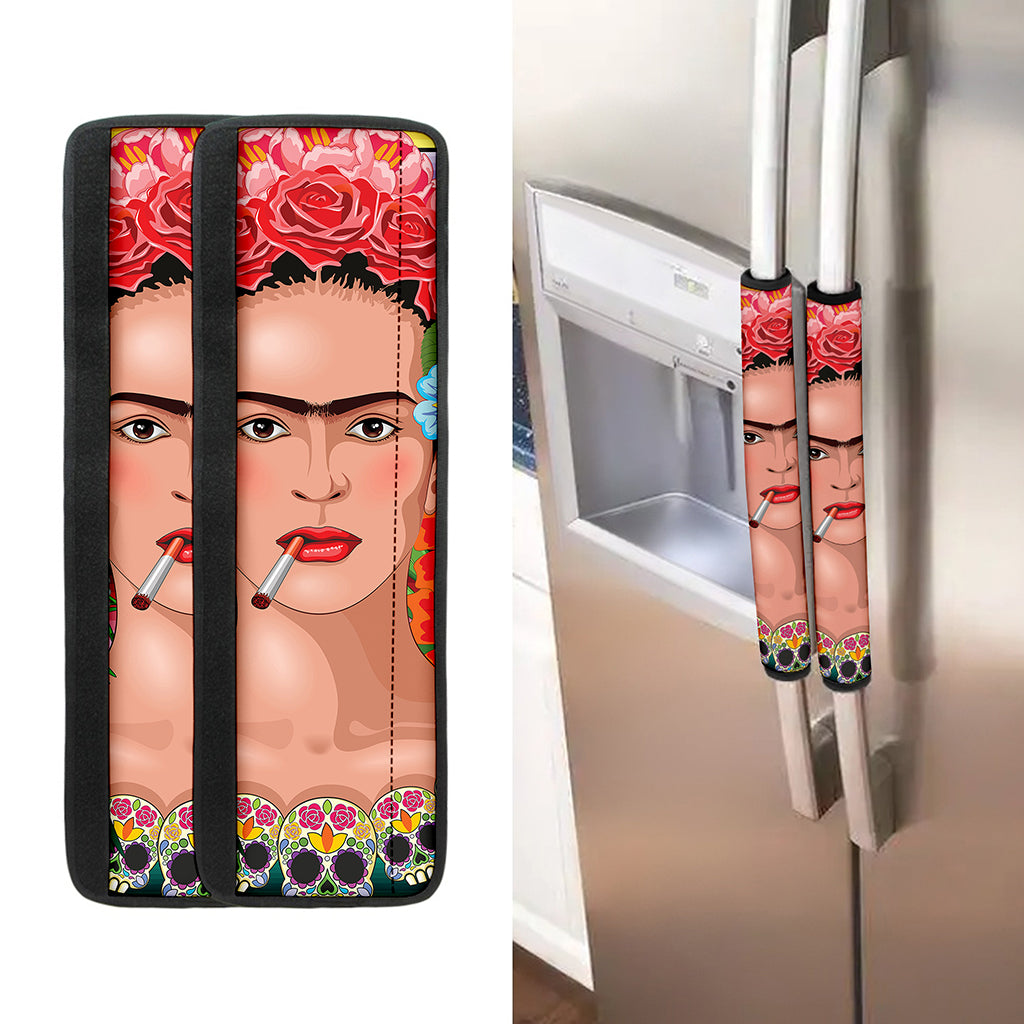 Frida Kahlo Serape Print Refrigerator Handle Covers