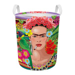 Frida Kahlo Serape Print Round Laundry Basket