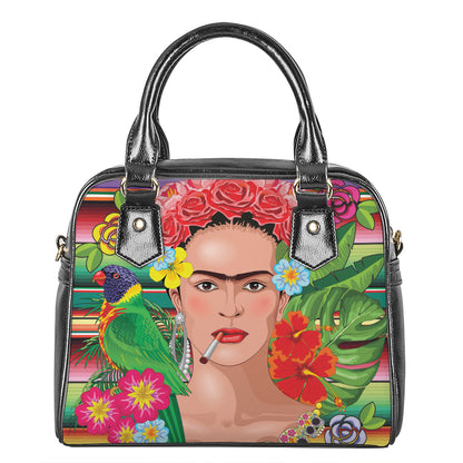 Frida Kahlo Serape Print Shoulder Handbag