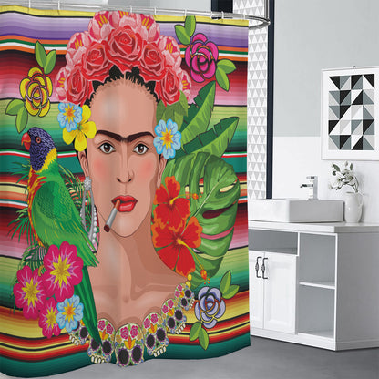 Frida Kahlo Serape Print Shower Curtain