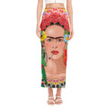 Frida Kahlo Serape Print Side Slit Maxi Skirt