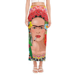 Frida Kahlo Serape Print Side Slit Maxi Skirt