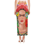 Frida Kahlo Serape Print Side Slit Maxi Skirt