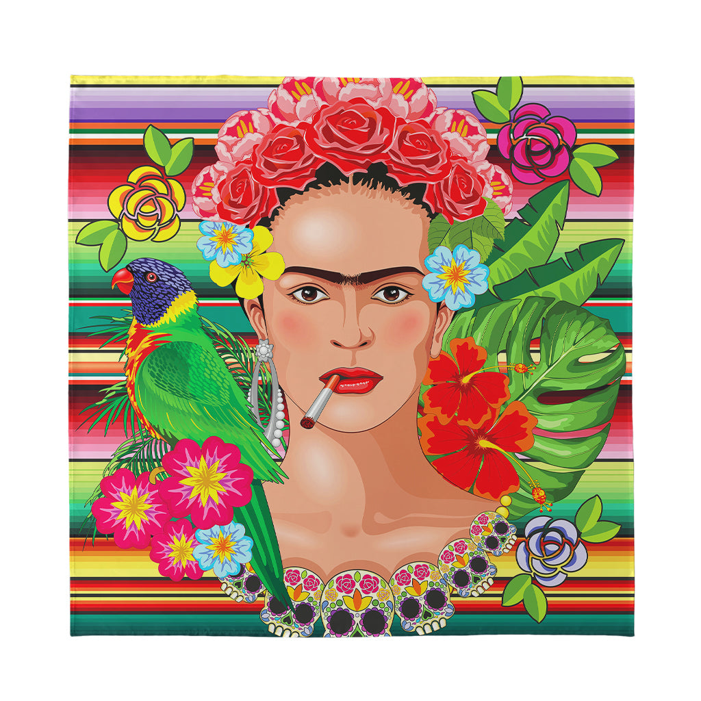 Frida Kahlo Serape Print Silk Bandana