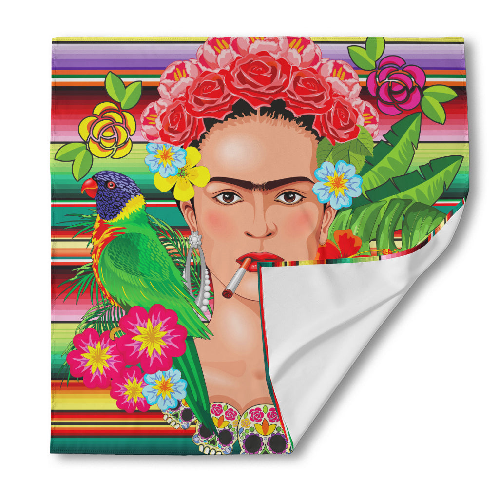 Frida Kahlo Serape Print Silk Bandana