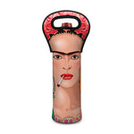 Frida Kahlo Serape Print Single Neoprene Wine Tote