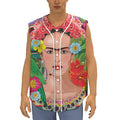 Frida Kahlo Serape Print Sleeveless Baseball Jersey