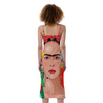 Frida Kahlo Serape Print Slim Fit Midi Cami Dress