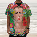 Frida Kahlo Serape Print Textured Short Sleeve Shirt