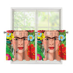 Frida Kahlo Serape Print Tier Curtains