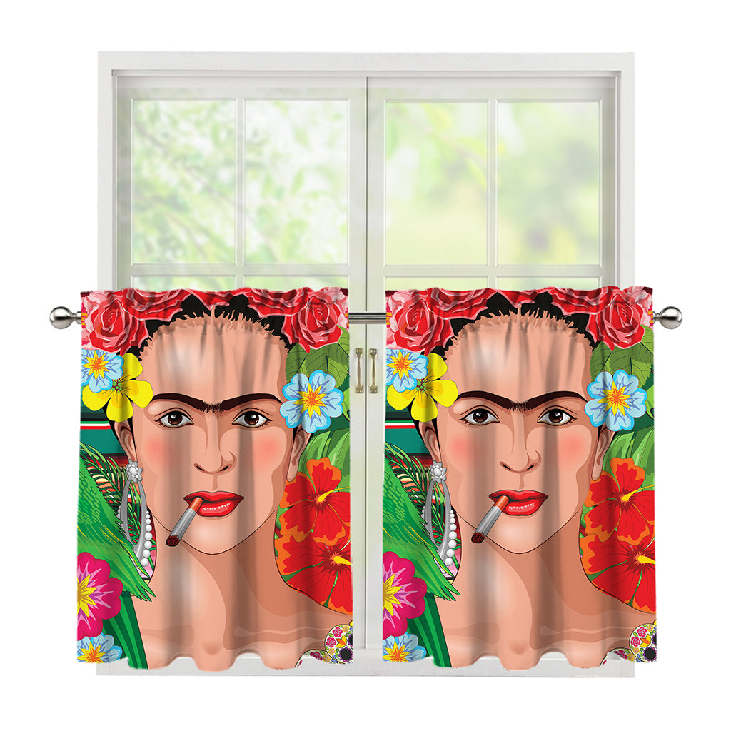 Frida Kahlo Serape Print Tier Curtains