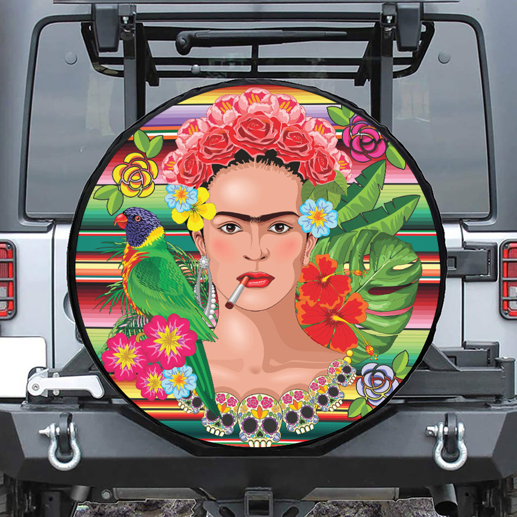 Frida Kahlo Serape Print Tire Cover