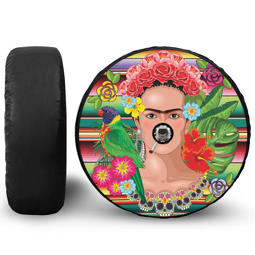 Frida Kahlo Serape Print Tire Cover With Camera Hole