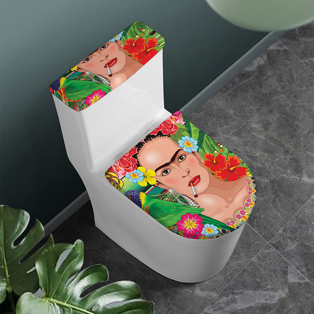 Frida Kahlo Serape Print Toilet Lid And Tank Cover Set