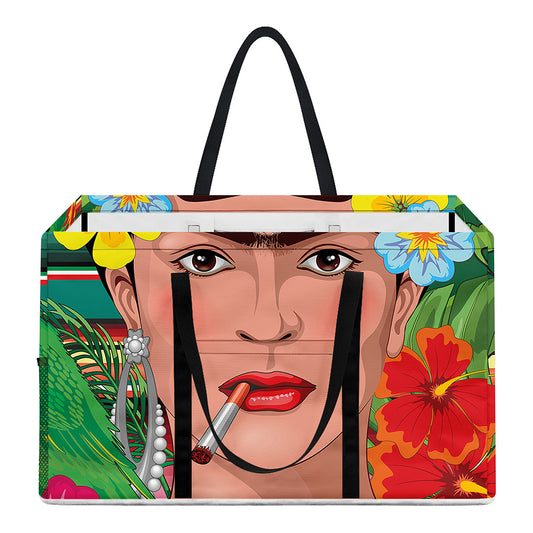 Frida Kahlo Serape Print Utility Tote Bag