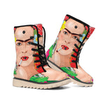 Frida Kahlo Serape Print Winter Boots