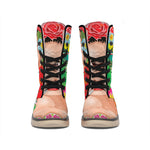 Frida Kahlo Serape Print Winter Boots
