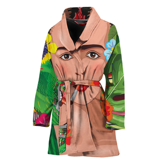Frida Kahlo Serape Print Women's Bathrobe