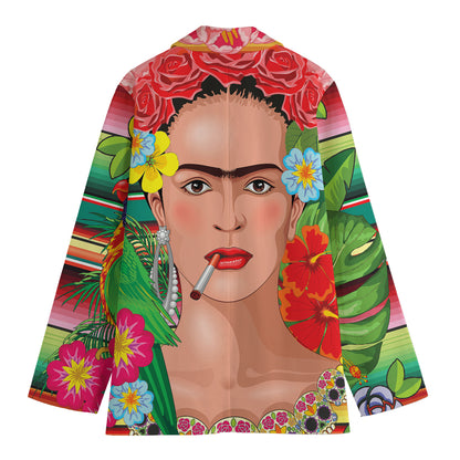 Frida Kahlo Serape Print Women's Blazer