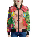 Frida Kahlo Serape Print Women's Bomber Jacket