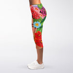 Frida Kahlo Serape Print Women's Capri Leggings